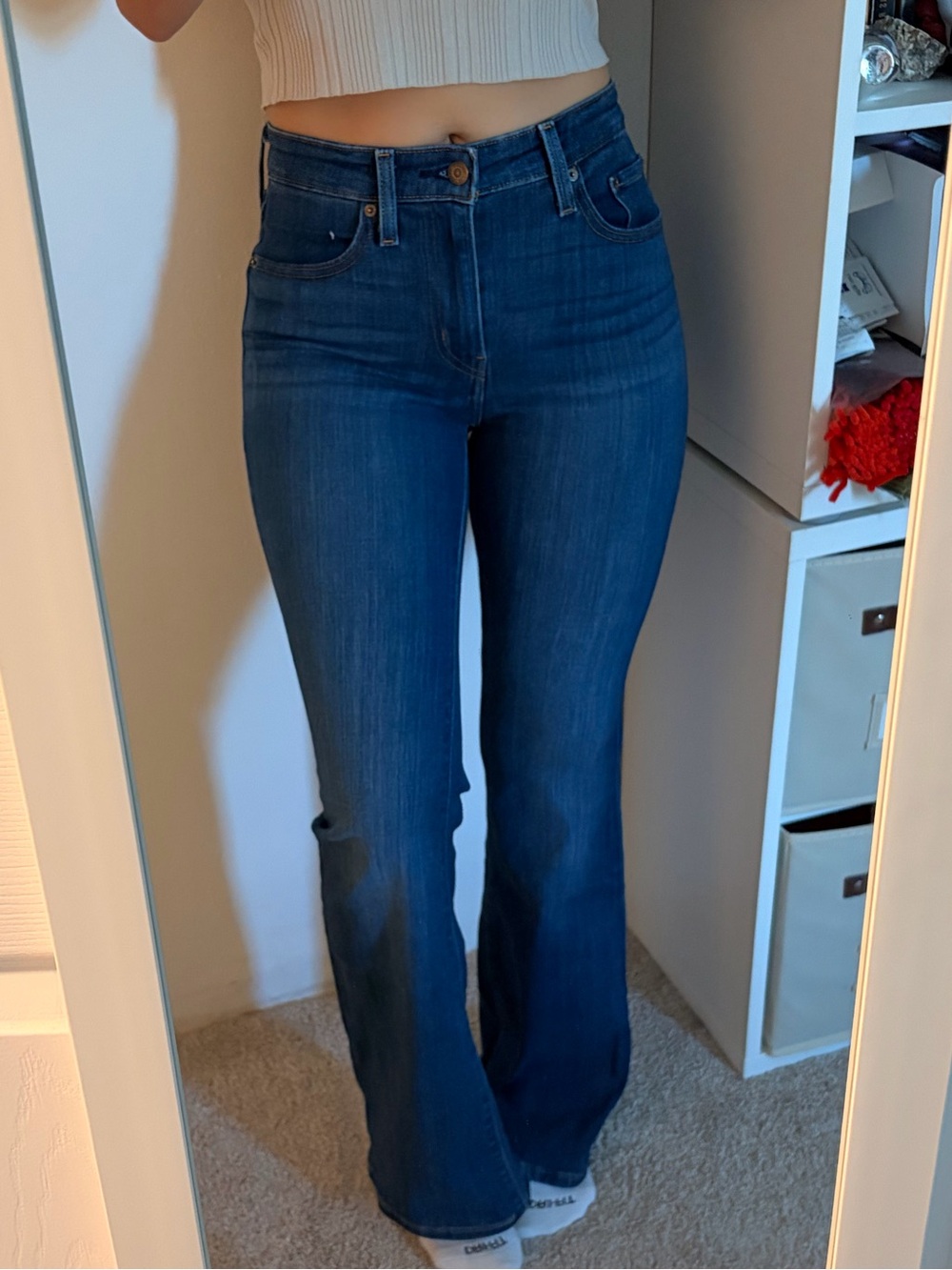 Levi's Dark Blue High-Rise Flare Jeans - Women's